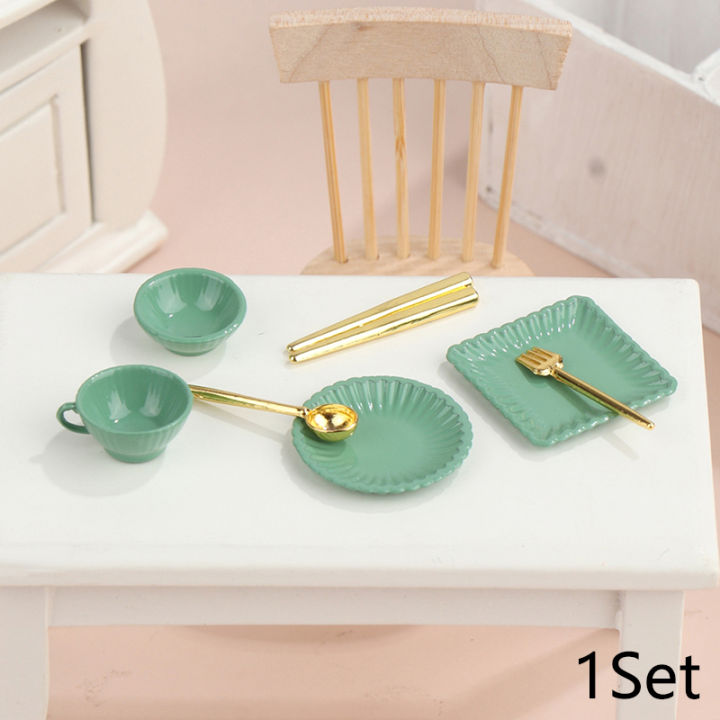 ruyifang-1ชุด1-12ตุ๊กตาถ้วยกาแฟขนาดเล็กจานช้อนชามบนโต๊ะอาหารรุ่น-kitchen-decor-toy
