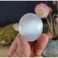 1 pc Natural Polished selenite small Palm stone / Top High Quality Stone / Pocket Stone Healing Chakra.