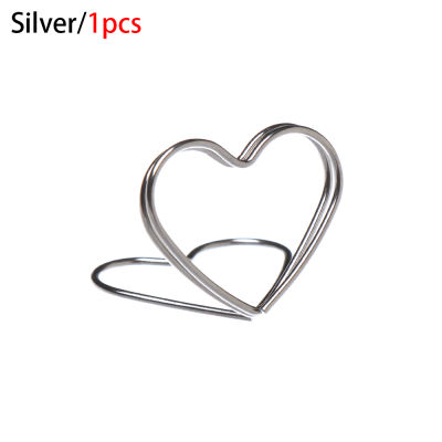 1PC Romantic Heart Shape Metal Photo Clips Wedding Place Card Holder Desktop Decor Table Number Stand Name Clips Message Clips