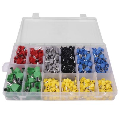 780Pcs Dual Bootlace Ferrule Teminator Kit Electrical Crimp Dual Entry Cord End Wire Terminal Connector
