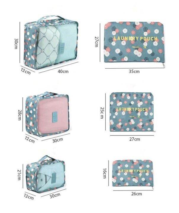 travel-bag-organizer-กระเป๋าจัดระบบ-กระเป๋าจัดระเบียบ-กระเป๋าจัดเซ็ต-กระเป๋าจัดของ-เซทกระเป๋าจัดระเบียบเดินทาง-1-เซทมีกระเป๋าขนาด-6-ไซส์คละสี
