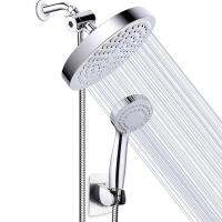 Dual Shower Head6  large High Pressure 3-Way Rainfall Combo with Hose and 3-Way Water DiverterHandheld Bath Rain Showerhead