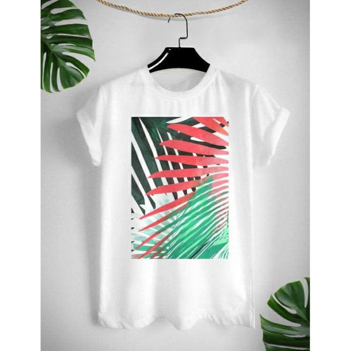 เสื้อยืดสกรีนลาย-tropical-ใส่สบาย-ไม่ยืด-ไม่ย้วย