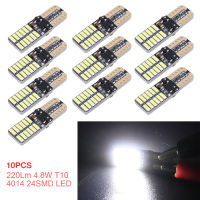 10Pcs 220Lm 4.8W T10 4014 24SMD LED รถไฟเลี้ยวด้านข้างอัตโนมัติไฟท้ายอ่านหนังสือ