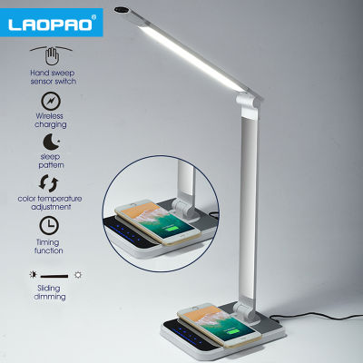 LAOPAO LED โคมไฟตั้งโต๊ะ72หลอดไฟ3สี Hand Sweep ไร้สายชาร์จ360องศาหมุน Touch Eye-Protect พร้อม Timer Table Lamp