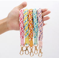 Fashionable Keyring Accessories Chic Keychain Wrist Straps Stress Relief Keychains Handwoven Key Chains Colorful Key Rings