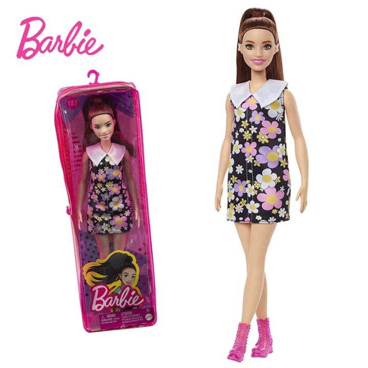 ตุ๊กตา-barbie-น่ารักๆแฟชั่นนิสต้าลายดอกไม้เด็กผู้หญิงชุดเข้าชุดแบบเดี่ยวเปลี่ยนเมคอัพแบบโต้ตอบของขวัญสำหรับเด็กเจ้าหญิงผมตรง