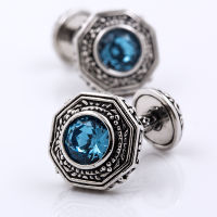 KFLK brand high quality mens shirts double blue cufflinks wedding gift buttons, 2017 new products guests