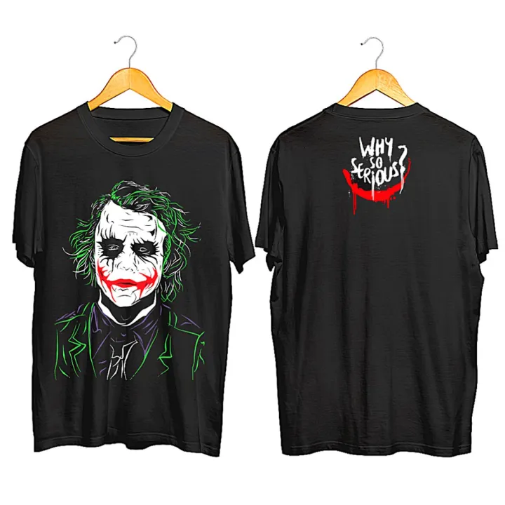 Legal anime Tee/Black Spandex Short Sleeve Joker Pattern Tshirt for Men |  Lazada PH