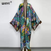 [COD]WINYI ยุโรปตะวันออกกลาง Kimono ผู้หญิง Cardigan Stitch Kaftan ค็อกเทล cy Boho Beach Cover UpAfrican วันหยุดแขนยาว Robe