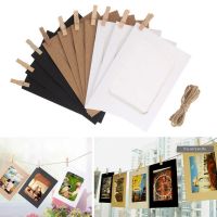 10PCS DIY Kraft Paper Photo Frame With Clip 2M Rope Hanging Wall Photos Picture Frame 3/4/5/6/7 Inch Album Booth Prop Home Decor