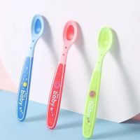 Baby Silicone Spoon with Temperature-sensitive System  Children Infant Color-changing Feeding Medicine Eating Safety Spoon Bowl Fork Spoon Sets