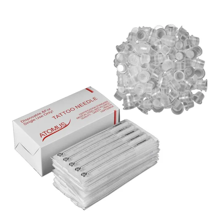 Tattoo Needles & Cups Set 100pcs Disposable Mixed Tattoo Needles & 100pcs Tattoo Ink Cups Medium Tattoo Needles & Cups Set 100pcs Disposable Mixed Tattoo Needles & 100pcs Tattoo Ink Cups Medium