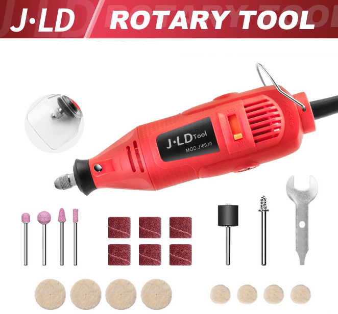 High Power Rotary Tool Kit with Multi Keyless Chuck with Accessories, Flexible Shaft, Variable