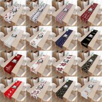 【cw】 Popular Christmas Faceless Gnome Elk tree printed table runner flag Elf Dwarf dining tablecloth table cover party decor 6 sizes ！