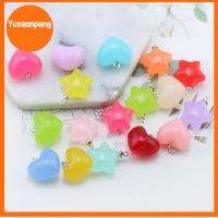 YUXEANPENG 10Pcs สีสันสดใส อุปกรณ์เครื่องประดับอัญมณี ดีไอวาย สีลูกอมสี การทำเครื่องประดับ สากลสากลสากล จี้ห้อยคอ เครื่องรางหัวใจ สร้อยคอสำหรับผู้หญิง