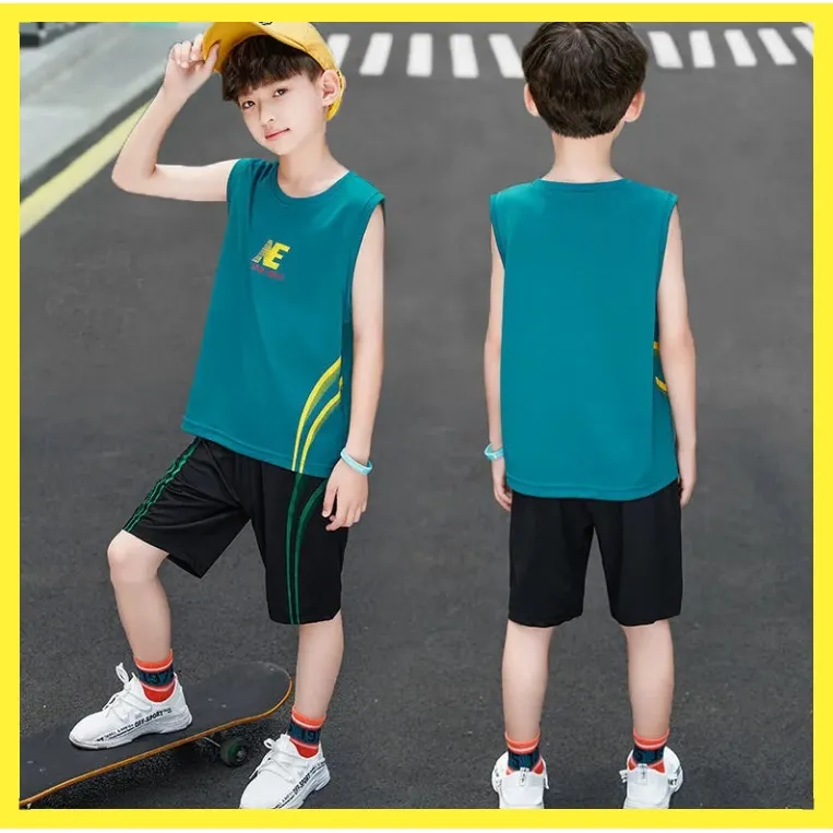 3-15 years old Children's Suit Basketball Jersey Sports Training Shirt and  Pants Set