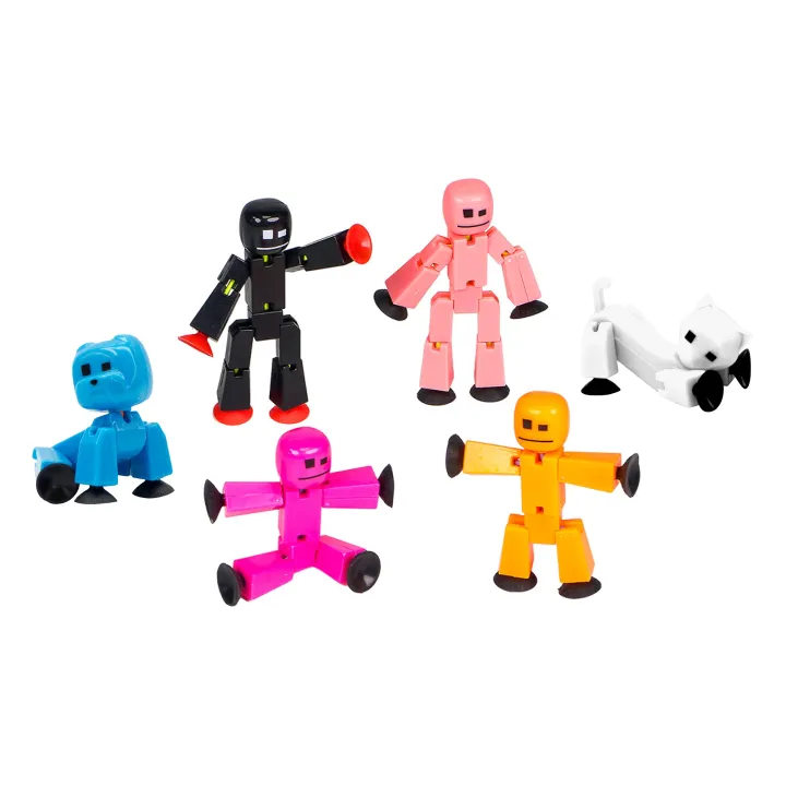 Zing Stikbot Family Pack, Set of 6 Stikbot Collectable Action Figures