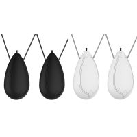 4 Pcs Personal Wearable Mini 200Mah Battery Negative Ion Necklace Hanging Neck Air Purifier, 2 Pcs Black &amp; 2 Pcs White