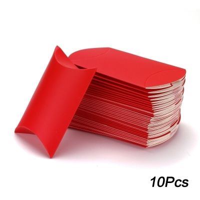 10Pcs/Lot New Candy Box Pillow Shape Wholesale Gift Paper Packaging Boxes Candy Bags Christmas Box Wedding Party Xmas Supplies
