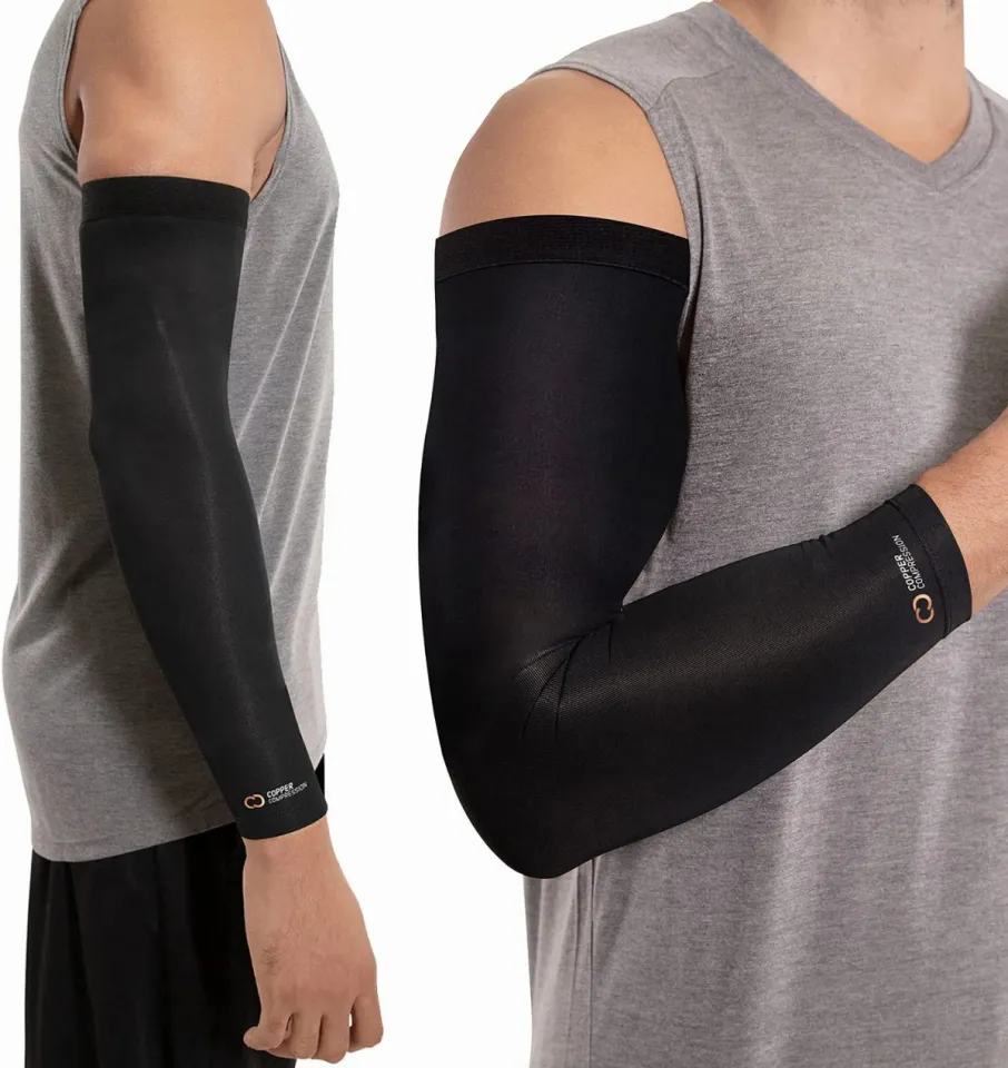 Copper Compression Arm Brace - Copper Infused Sleeve for Arms, Forearm,  Bicep. Tennis Elbow, Basketball, Golf, Arthritis, Tendonitis, Bursitis,  Osteoporosis, Rehab, Post Surgery, Physical Therapy. (M) Medium (Pack of 1)
