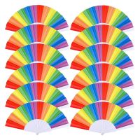 10 Pack Rainbow Folding Fans , Hand Held Pride Fan Gay Pride LGBT Fans for Parties Festival Events Dance Supplies