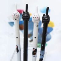 ปากกาหางแมวดำตลกปากกาเจลลบได้เกาหลี40ชิ้น,ปากกาลูกลื่นน่ารักน่ารักซักได้สำหรับเขียนชุดเครื่องเขียนน้ำหมึกสีน้ำเงินดำ