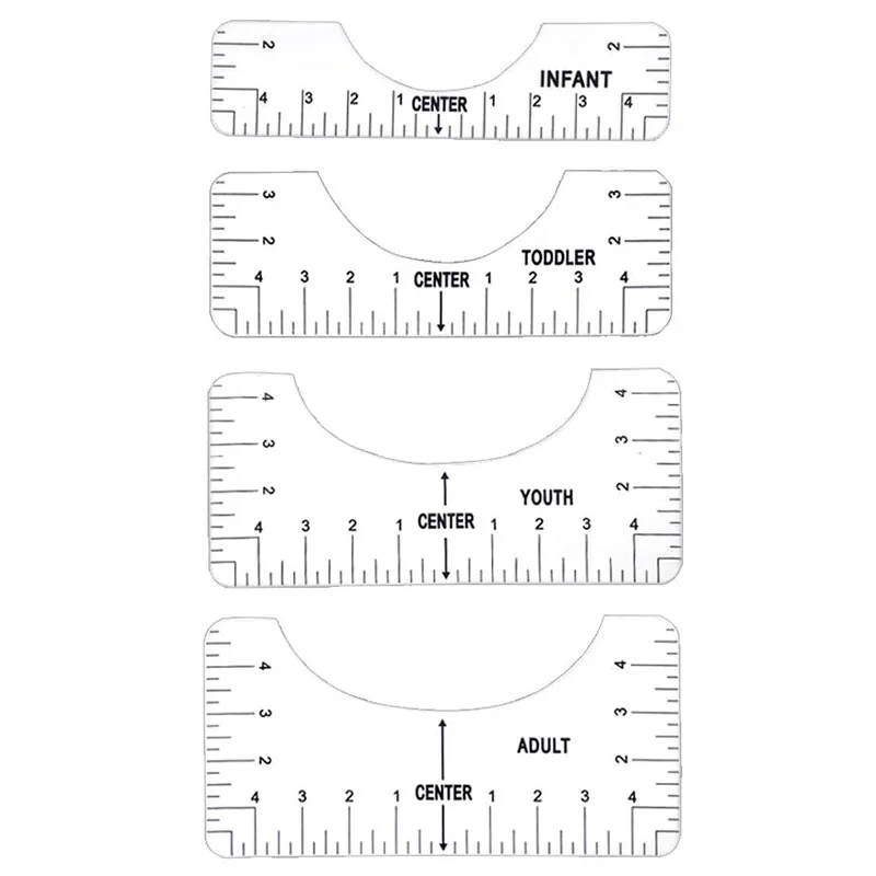 4Pcs Tshirt Ruler Guide for Vinyl Alignment, Shirt Ruler for Vinyl