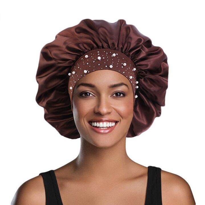 newly-satin-rhinestone-sleeping-women-hat-night-sleep-bath-cap-hair-care-salon-makeup-headband-muslim-hijab-head-cover-bonnet-showerheads