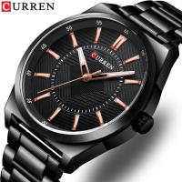 CURREN Watches Men Top nd Luxury Quartz Classic Black Business Wristwatch Stainless Steel Band Clock Simple