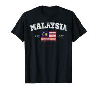 2023 newvintage Malaysia Independence Day FLAG EST 1957ของที่ระลึกเสื้อยืดของขวัญ hip hop isoex T เสื้อขนาด S-6XL