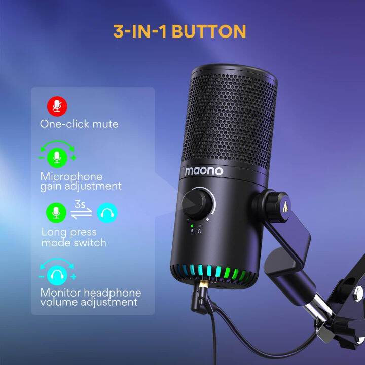 maono-gaming-microphone-for-pc-usb-programmable-condenser-mic-with-rgb-lights-mute-gain-headphone-output-volume-control-for-streaming-podcast-twitch-youtube-discord-computer-mac-ps5-dm30-gaming-microp