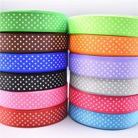 5Yards/Lot Polka Dot Grosgrain Fabric Ribbon trim 2.5cm/Width Satin Gift Package Wrapping Accessories Making Sewing Lace Ribbons