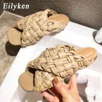 Eilyken 2022 Women Summer Slides High Quality Weave Open Toe Flat Casual Slipper Leisure Sandal Female Beach Flip Flops size 42