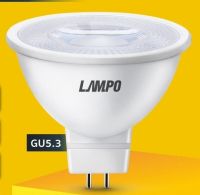 หลอดไฟ LED MR16 7W Mania GU5.3 Lampo แสงขาว/แสงวอร์มไวท์/แสงคลู ใส่กับโคมหลอดแทร๊คไลทืได้