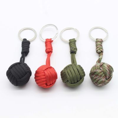 Woven Rope Keychain Paracord Lanyard Fist Chains Outdoors Survival