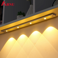 ABNU Motion Sensor ไฟกลางคืนแบบชาร์จไฟได้ LED ไร้สาย Ultra Thin Wine Cooler Light สำหรับตู้ครัวห้องนอน Indoor Light