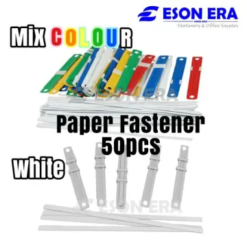 50pcs Plastic Document Fasteners 2-hole Paper Fasteners Binder Clips, Mixed  Colors