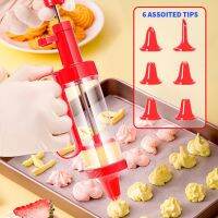 【hot】 1 Set Cookie Press Nozzle Reusable Biscuit Maker Tools Non-stick Baking 6 Funnel Icing Tips ！