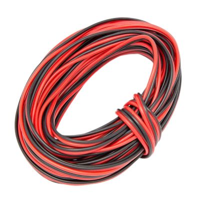 【On Sale】 tficgy สายเคเบิลไฟฟ้า AWG 10ม. 18/20/22เกจ AWG ลวดหุ้มฉนวนทองแดงชุบดีบุกแถบ LED PVC สีดำ + สีแดง
