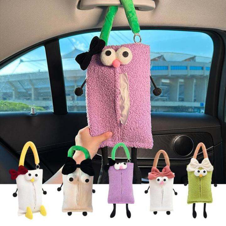 animal-tissue-holder-for-car-animal-shape-plush-tissue-box-cartoon-decorative-comfortable-soft-paper-holder-hangable-for-car-bedroom-hostel-hotel-home-ideal