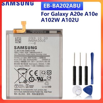แบตเตอรี่  แท้  Samsung Galaxy A20e A10e A102W A102U SM-A202F A202F Battery 3000mAh  Battery EB-BA202ABU  แบตเตอรี่รับประกัน 6 เดือน แถม ฟรี ไขควง