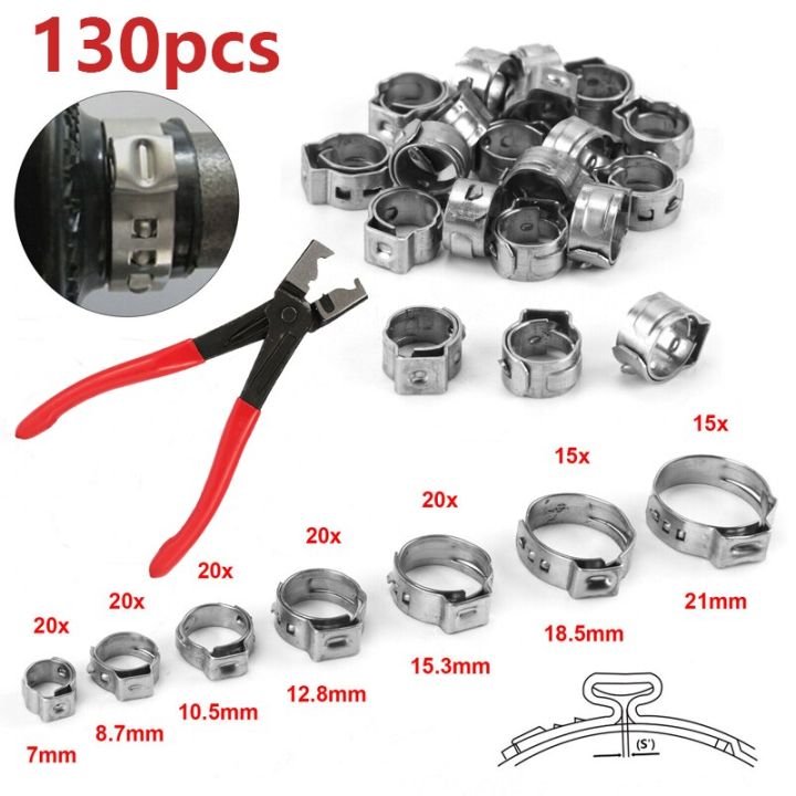 1-130ชิ้นที่หนีบท่อแบบไม่มีขั้นหูเดี่ยว-คีมหนีบท่อ1ชิ้น7-21มม-304ห่วงที่หนีบทีหนีบท่อเหล็กสแตนเลส