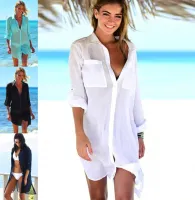 --D0512 Europe and the United States hot style beach blouse shirt wrinkles cloth bag type seaside resort is prevented bask in unlined upper garment bikini smock