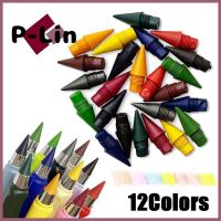 P-LIN 12ชิ้น12สีหัวปากกานิรันดร์เปลี่ยนได้หัวปากกาศิลปะร่างไม่มีปากกาลบได้ปลายกล่องดินสออุปกรณ์เขียน