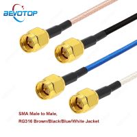 RG316 Cable SMA Male to SMA Male Connector 50 Ohm WIFI Router Antenna Extension Cord Jumper Brown/Black/Blue/White Color