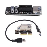 มินิ PCI-E X1ส่วนต่อขยายสายเคเบิล PCI-E X1เพื่อ PCIE X1แปลงอะแดปเตอร์การ์ด USB3.0 PCI-E อินเตอร์เฟซขยายสายเคเบิ้ล