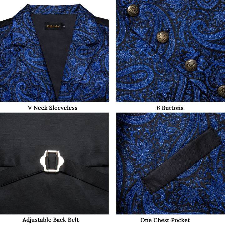 victorian-business-vest-สำหรับ-man-royal-blue-paisley-bowtie-pocket-square-cufflinks-ชุดปรับผู้ชายงานแต่งงาน-waistcoat