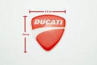 2ชิ้นป้ายโลโก้ เลซิ่น DUCATI STANDARD ขาวแดงขนาด 5.0X5.5 cm ติดตั้งด้วยเทปกาวสองหน้าด้านหลัง