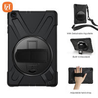 FZT Casing Tablet สำหรับ Samsung Galaxy Tab A 10.1 "(2019) / SM-T515 SM-T510 TPU นิ่ม + PC ซิลิคอนกันกระแทกในตัวขาตั้งพร้อม Tali Bahu และสายรัดข้อมือ